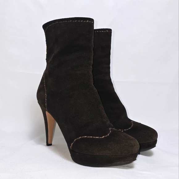PRADA Suede Whipstitch Trim Boots IT36 - Picture 1 of 13